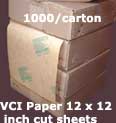 VCI paper sheets, 12 inch x 12 inch vci paper, 1,000 sheets per carton ALWAYS IN STOCK!